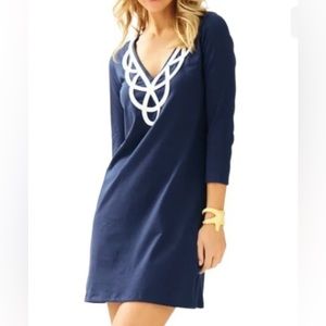 Lilly Pulitzer Blaire V-Neck Dress in True Navy
